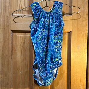 GK velvet swirl design leotard